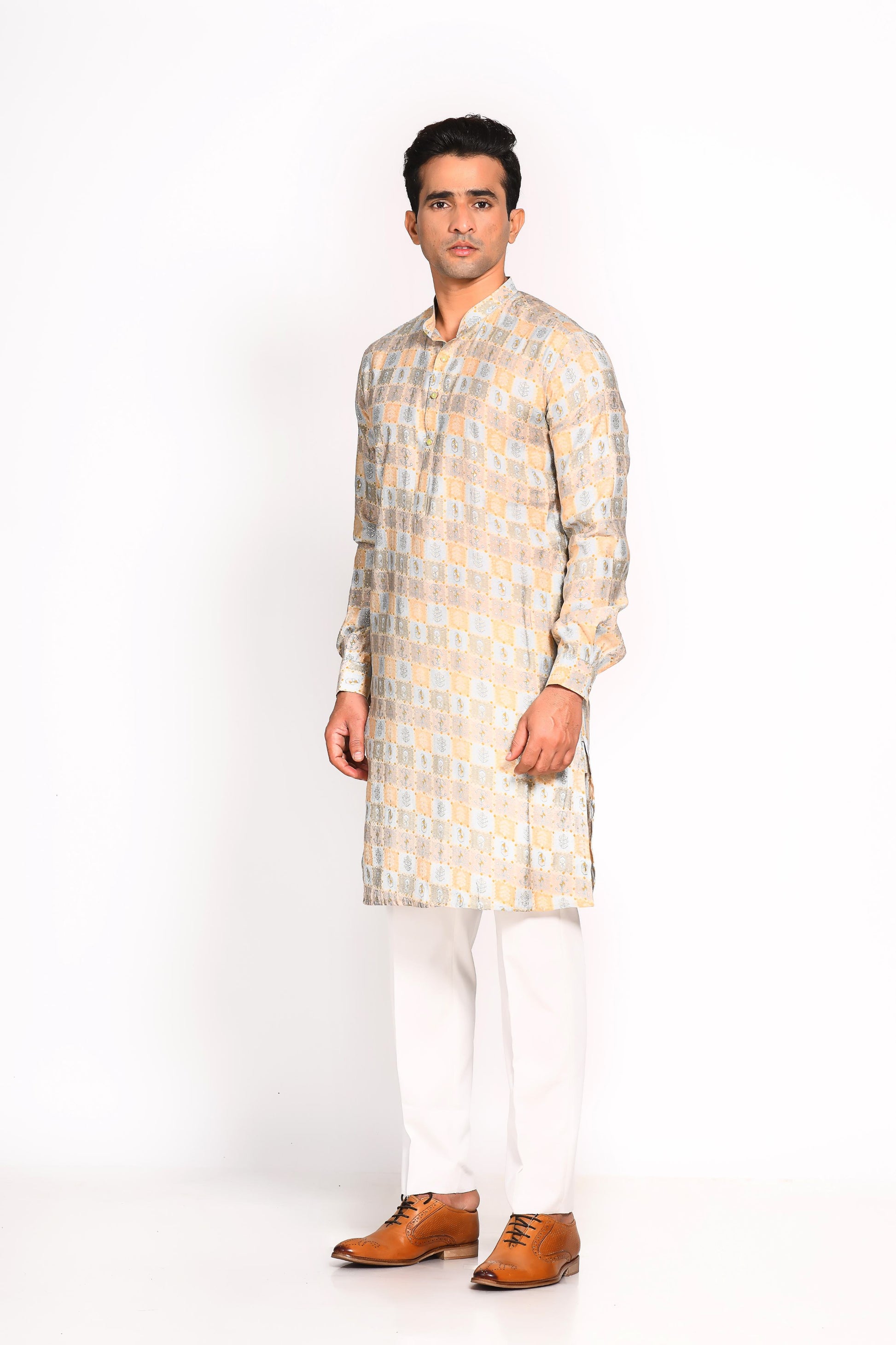 Introducing our Digital Print Kurta, specially designed for maximum comfort and ease. Crafted from breathable Muslin fabric, this kurta is highly recommended for the warmer months, ensuring you stay cool and stylish, whether it’s a festive occasion or a casual day out. The slim fit cut and elegant digital print bring together tradition and modernity, making this a versatile piece for any occasion.