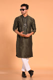 Dark Green Real Mirrorwork Kurta