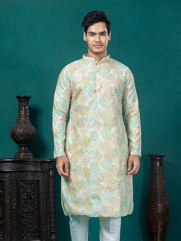 Printed Ethnic motif sequin Embroidery Kurta