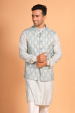 Mint Green Printed Cotton Kurta Pyjama Set