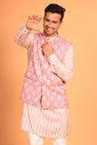 Onion Pink Printed Kurta Jacket Set
