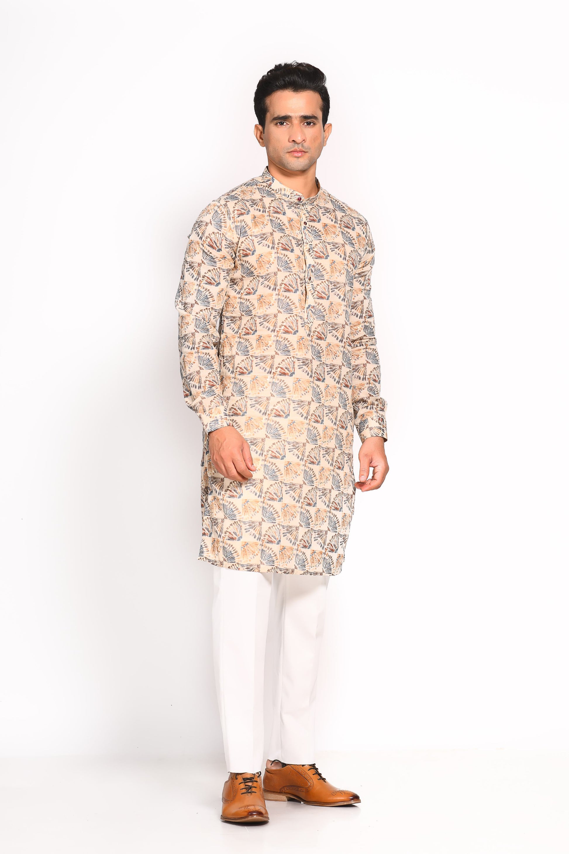 Introducing our Muslin Digital Print Kurta, specially designed for maximum comfort and ease. Crafted from breathable muslin, this kurta is highly recommended for the warmer months, ensuring you stay cool and stylish, whether it’s a festive occasion or a casual day out. The slim fit cut and elegant digital print bring together tradition and modernity, making this a versatile piece for any occasion.