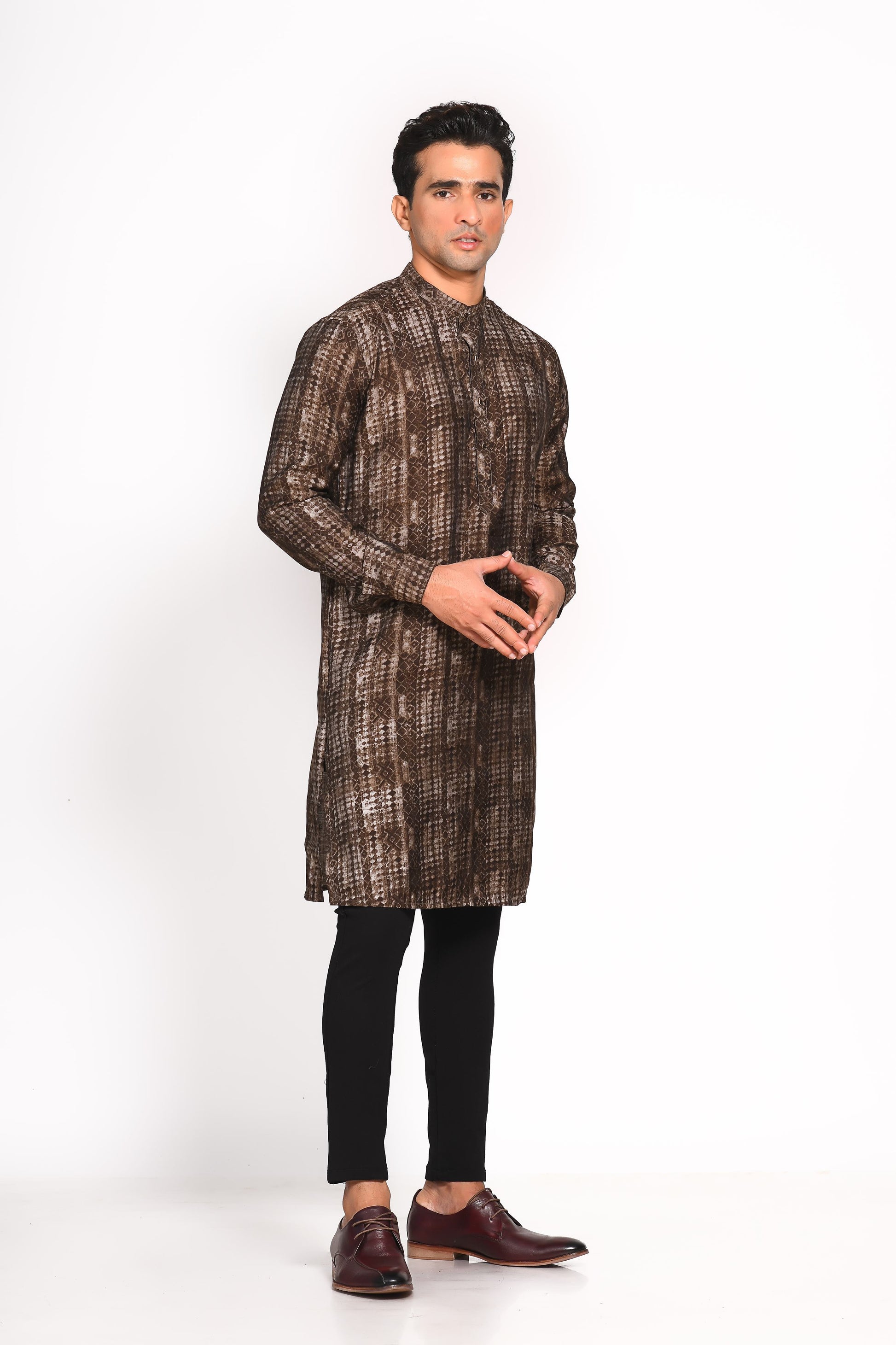 Introducing our Digital Print Kurta, specially designed for maximum comfort and ease. Crafted from breathable Muslin, this kurta is highly recommended for the warmer months, ensuring you stay cool and stylish, whether it’s a festive occasion or a casual day out. The slim fit cut and elegant digital print bring together tradition and modernity, making this a versatile piece for any occasion.