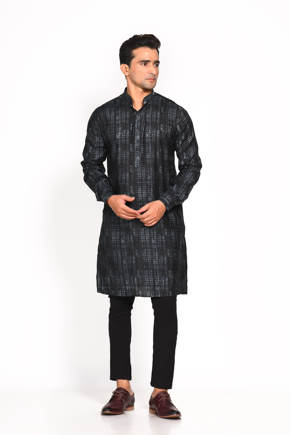 Introducing our Digital Print Kurta, specially designed for maximum comfort and ease. Crafted from breathable muslin, this kurta is highly recommended for the warmer months, ensuring you stay cool and stylish, whether it’s a festive occasion or a casual day out. The slim fit cut and elegant digital print bring together tradition and modernity, making this a versatile piece for any occasion