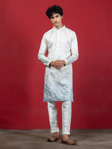 Ombre Ethnic Motif Embroidery Kurta