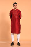 Maroon Real Mirrorwork Kurta