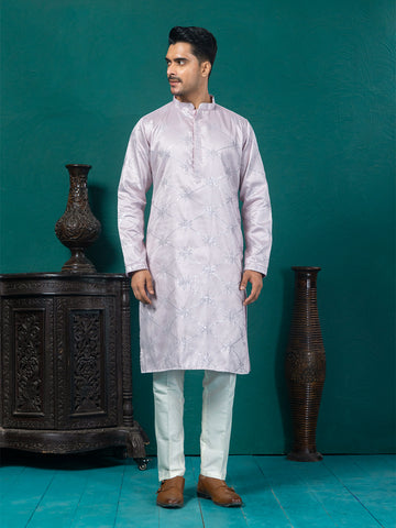 Mauve Abstract Allover Sequin Embroidery Kurta