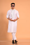 White Real Mirrorwork Kurta