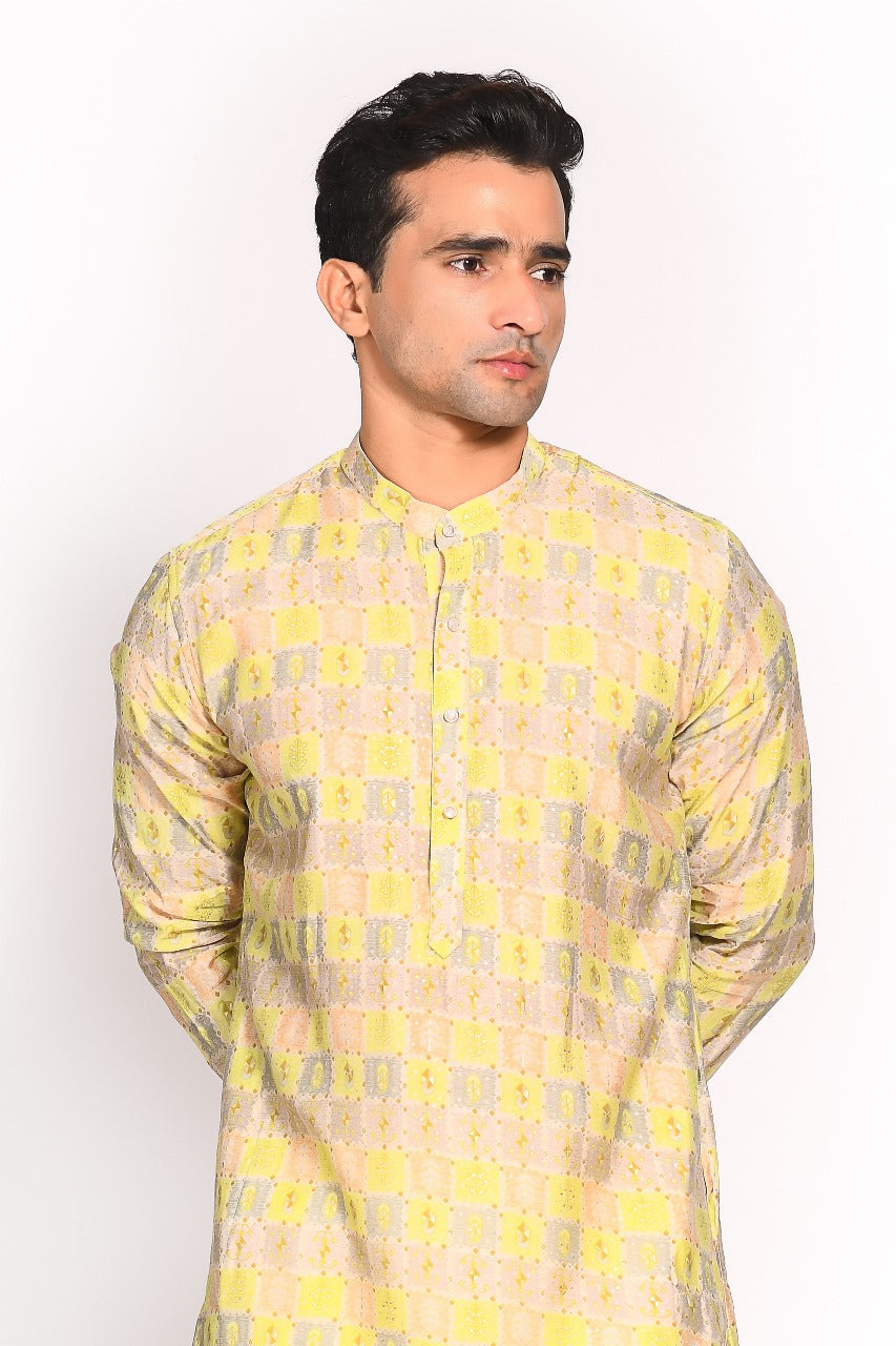 Green Muslin Printed Kurta