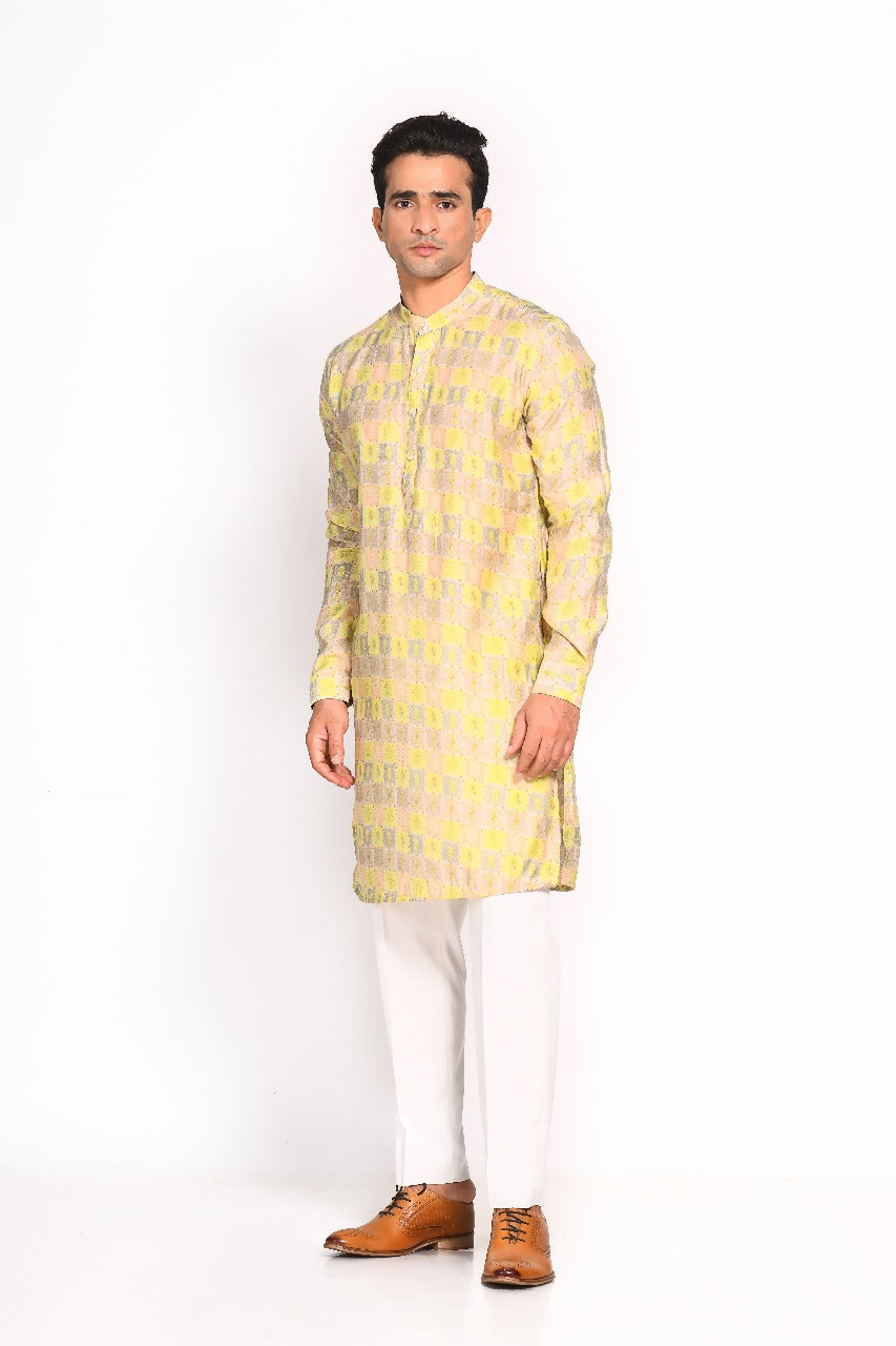 Green Muslin Printed Kurta